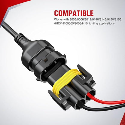 Nilight 16AWG Heavy Duty Wiring Harness Kit - 12V 5PIN Rocker Switch Relay Blade Fuse Socket Connector - Compatible with 9005 9006 9140 9145 HB3 H10 Fog Light Bulbs