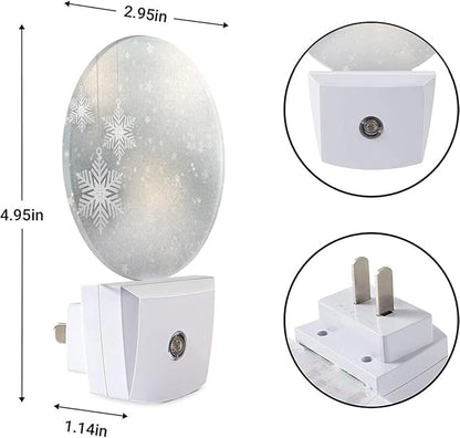EKOBLA Snowflake Plug-in Night Light, Christmas Star & Winter Pattern LED Nightlight, 0.5W Sleep Friendly for Xmas Gift