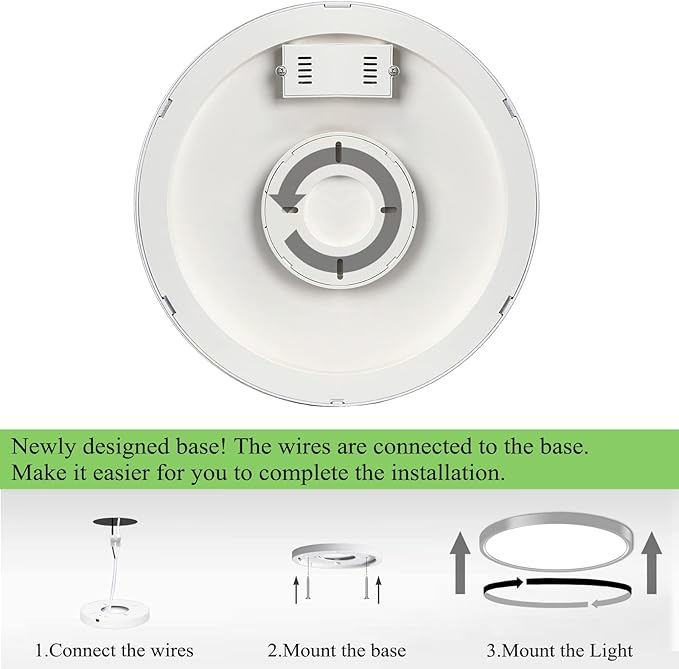 Ceiling Light 9 Inches, 3 Color Temperatures Switchable 18W Round White Shell LED Ceiling Mount Light for Bedroom, Kitchen, Living Room, Dining Room -3000K/4500K/6500K