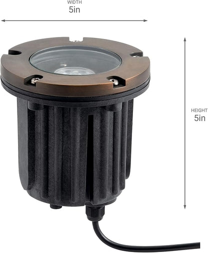 Kichler 12V In-Ground Brass Trim in Centennial Brass, Durable Landscape Lighting Accessory, 15495CBR