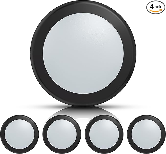 ECOELER 5/6 Inch LED Disk Light Flush Mount, Dimmable Recessed Retrofit Ceiling Light, 16.5W 1000Lm, 4000K Cool White, Black Aluminum Baffle, Installs with J-Box or Recessed Can, 4 Pack