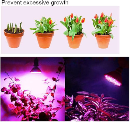 Grow Light Bulb, Full Spectrum 7W Grow Lamp (50 Watt Equiv),E26 Base Perfect for Seeding and Growing of Indoor Plants, Seed Starting,Flowers 4 Pack