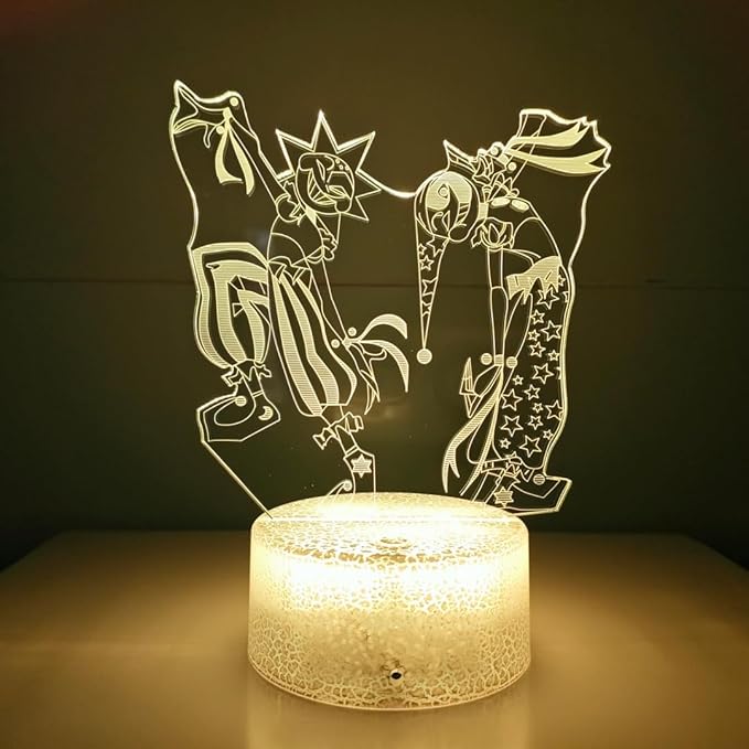 3D Illusion Night Light LED Lamp with Remote Control 16 Color Changing Visual Bedroom Decoration (Dance ms)