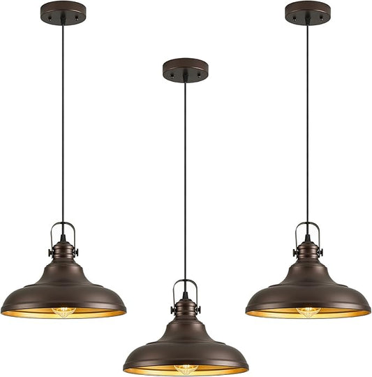 Oil Rubbed Bronze Pendant Light Modern Pendant Lights for Kitchen Island Hanging Lighting Fixture Over Sink for Dinning Room Bedroom Hallway,3 Packs