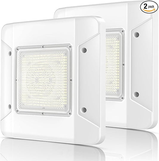 150W LED Canopy Light, 21000LM 5700K Daylight, Surface Mount Gas Station Ceiling Light (700W HID/HPS Equiv.), IP65 Waterproof Commercial Parking Garage Lighting, 100-277VAC UL Listed (2 Pack)