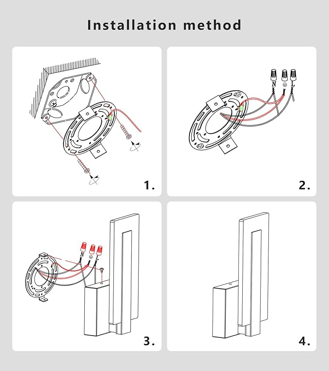 Hardwire Modern Wall Sconces with 7W Acrylic LED Wall Light Brightness Suitable forBedroom, Bathroom, Living Room, Porch, Staircase, Cafe, Hotel (Cool White 6000K 1 Pack)