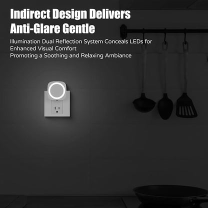 White Night Lights Plug in to Wall,4 Packs Dimmable Night Light with Auto Dusk to Dawn Sensor,Soft Glow Night Light for Bathroom, Bedroom,Hallway, Stairs, Kitchen,White