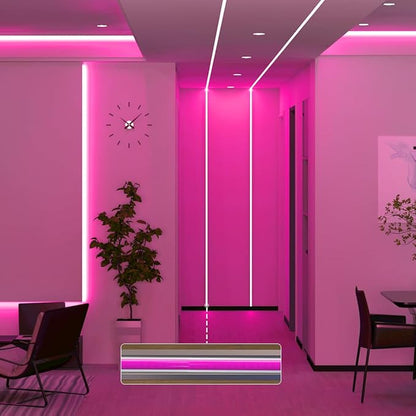 BTF-LIGHTING FCOB COB LED Strip Purple Color 5mm Width UL Listed Super Narrow Flexible Uniform Light DC24V 16.4FT CRI 90+ Dimmable LED Ribbon for Bedroom Home Indoor Decor(No Adapter or Controller)