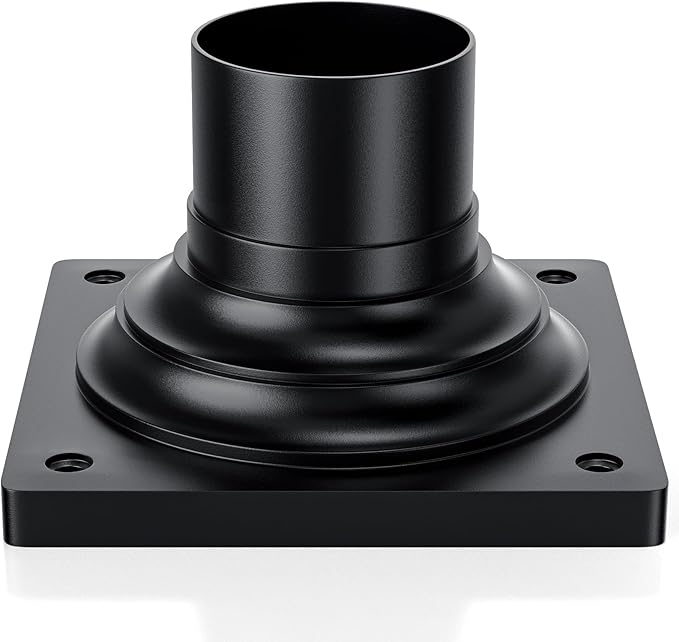 Outdoor Post Light Mounting Base 2 Packs, Matte Black Finish Traditional Base Mount, Waterproof Anti-Rust Cast Aluminum Pier Mount Base, 6" L x 6" W x 4.5" H