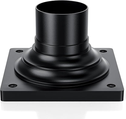 Outdoor Post Light Mounting Base 2 Packs, Matte Black Finish Traditional Base Mount, Waterproof Anti-Rust Cast Aluminum Pier Mount Base, 6" L x 6" W x 4.5" H