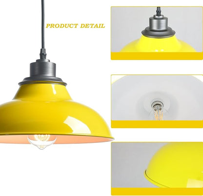 Yellow Pendant Light Vintage Pendant Light Fixture for Kitchen Island Dining Room Bedroom Bar Living Room