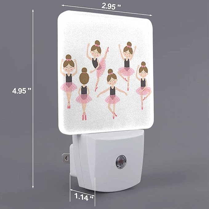 LED Night Light,Cute Ballerina LED Night Light Plug into Wall with Dusk to Dawn Light Sensor White Energy Efficient Nightlight for Bedroom Bathroom Hallway Living Room Kitchen