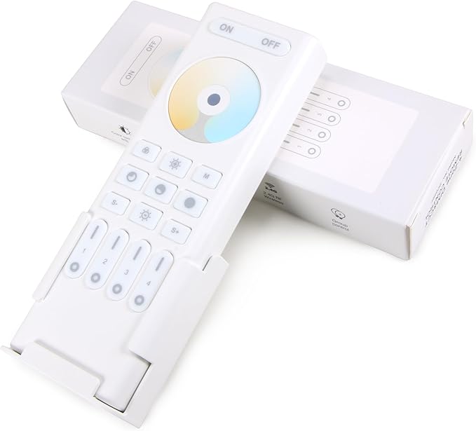 4-Zone 2.4G Wireless RF Remote Control, 99ft 360 Control, 4 Channel Group Control for Home CCT LED Strip Lights