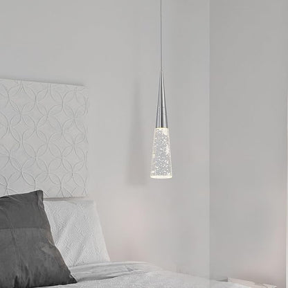 JoollySun Modern Crystal Pendant Light: Chrome Mini Cone Ceiling Hanging Lights for Kitchen Island Bathroom