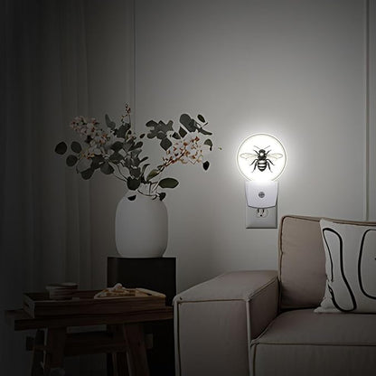 Retro Bee Night Light Auto Sensor Led Dusk to Dawn Lamp Home Decor for Men Women