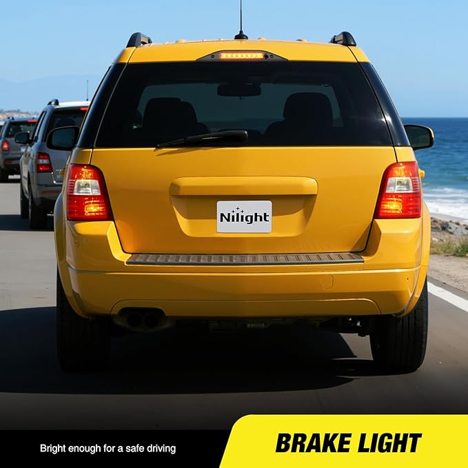 Nilight Third Brake Light Tail High Mount 3rd Stop Lights Smoked Lens Compatible with Ford Freestyle 2005 2006 2007 and Ford Taurus X 2008 2009 Van SUV Rear Center Cab Lamp