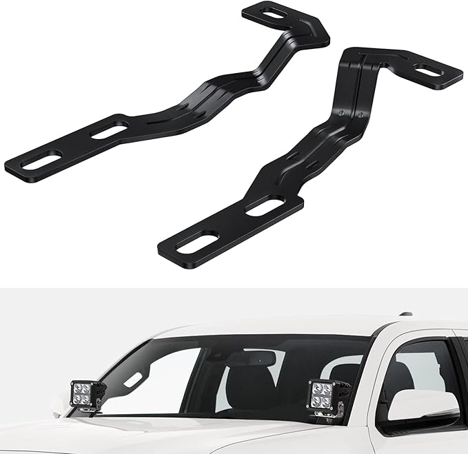 Nilight Ditch Light Brackets Auxiliary Offroad Work LED Pod A-Pillar Hood Mounts for 3rd Gen Tacoma 2016 2017 2018 2019 2020 2021