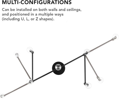 GLOBE Electric 59969 Tempo 5-Light Foldable Track Lighting, Matte Black