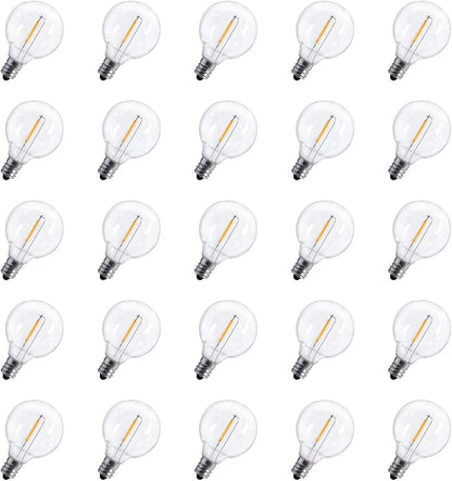 Brightown G40 Led Replacement Light Bulbs 1W Shatterproof Globe Bulb fits E12 or C7 Candelabra Screw Base Sockets, 1.5 Inch Dimmable Light Bulbs for Indoor Outdoor Patio Decor (50Pack)