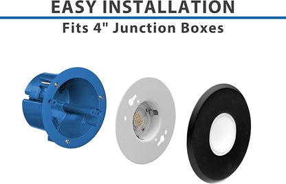 SureFit(v3) LED Flush Mount Ceiling Light, 3000K with Round Black Trim (DLF301203KRDBK)