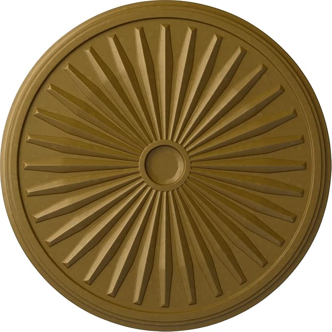 33 1/8"OD x 3 1/2"ID x 1 3/8"P Leandros Ceiling Medallion (Fits Canopies up to 5"), Hand-Painted Gold