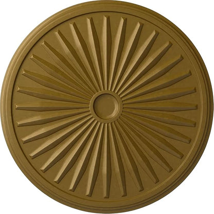 33 1/8"OD x 3 1/2"ID x 1 3/8"P Leandros Ceiling Medallion (Fits Canopies up to 5"), Hand-Painted Gold