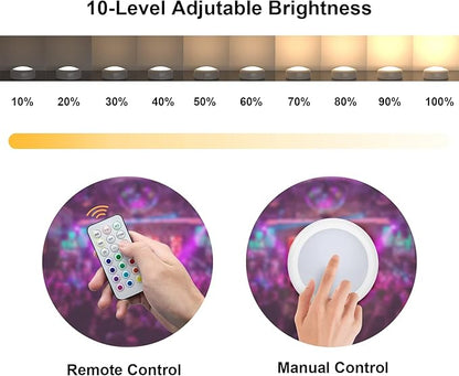 Small Focus Lights Battery Operated Spotlight Indoor for Decoration and Artwork Display and Battery Operated LED Puck Lights with Remote