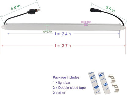 LEDENET 12" Blue 440nm Waterproof IP67 LED Aquarium Fish Tank Light 5050 18 LEDs 12V DC Aluminum Rigid LED Lights Fixture for Plant Grow, Saltwater Freshwater Fish, Reef Tank Lighting