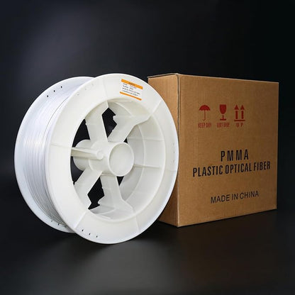 AZIMOM PMMA 0.08in(2mm) 1148ft(350Meter) Plastic End Glow Fiber Optic Roll Cable for Fiber Optic Starlight Kits Project Twinkle Star Sky Ceiling Headliner Decor