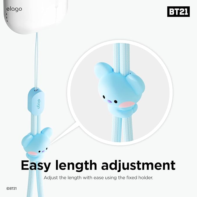 elago | LINE FRIENDS BT21 [OFFICIAL MERCHANDISE] Lanyard Wrist Strap, phone charm, keychain, Anti drop, Adjustable Button