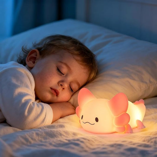 Tremdwoto Axolotl Night Light, 7 Colors Changing Cute Night Light for Kids with Dimmable & Timer,Lovely Rechargeable Novelty Nursery Light,Baby Room Decor,Axolotl Gifts for Girls and Boys