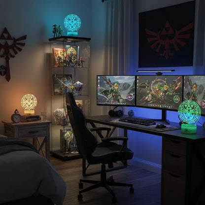 3D Illusion Night Light - Fantasy Kingdom Winged Crest LED Desk Lamp with Remote, 16 Colors, Gaming Accessories, Bedroom Decor, Birthday Gift for Boys Teens Kids
