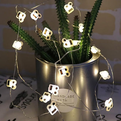GUOCHENG 16FT 50LEDs Music Note String Lights, Music Stave Fairy Light 3AA Batteries Operated Decorative Light Strings, Musical Starry Lights for Indoor Outdoor(1 Pack)