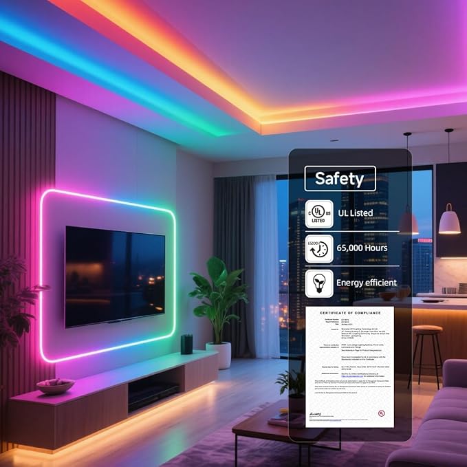 BTF-LIGHTING WS2815 (Upgraded WS2812B) LED Strip Light,UL Listed,16.4FT 300 LED/Pixels,Flexible Chasing RGB,Dual Signal Individually Addressable,5050SMD,3M Tape,DC12V IP30(No Adapter or Controller)