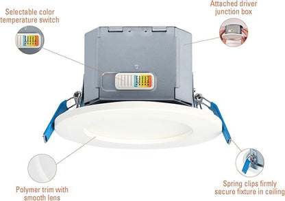 HALO CJB 4 inch 5CCT Canless Recessed Integrated LED Downlight with Attached JBOX