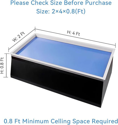 4x2 Ft Smart Blue Sky Light Ceiling Lamp, APP Control and Biological Rhythm Simulate Sunlight Irradiation, Artificial Skylight for Living Room, Bathroom, Office (4x2 Ft)