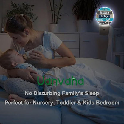 Coastal Starfish Night Light The Beach is My Happy Place Night Lights Plug into Wall for Boys Girls, Plug-in Nightlight 0.5W LED Lighting for Stairway Hallway Bedroom