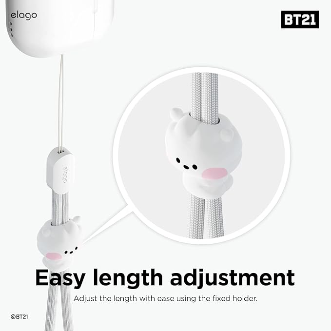 elago | LINE FRIENDS BT21 [OFFICIAL MERCHANDISE] Lanyard Wrist Strap, phone charm, keychain, Anti drop, Adjustable Button