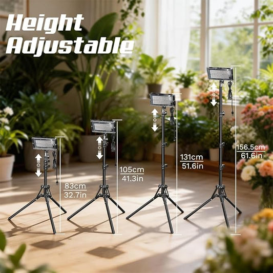Grow Light for Indoor Plants,LED Plant Grow Light with Adjustable Tripod Stand 32.7”-61.6”,Red Blue Spectrum,USB Powered with 3/9/12H Timer,360° Adjustable Panel for Seedlings,Herbs,Home Garden