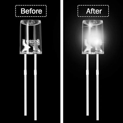 Mudder 400 Pcs Valentines LED 5mm String Lights Mini Replacement Bulb Energy Efficient LED Wire Light Set Connectable Home Decor Bulb for Festival Patio Garden Christmas Wedding Holiday(Cold White)