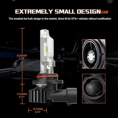 SEALIGHT 9005 H11 Fog Light Bulbs Combo with 1200 Feet High Visibility, 60,000LM Super Bright H11/H8 9005/HB3 Lights Bulbs, Plug and Play, Pack of 4