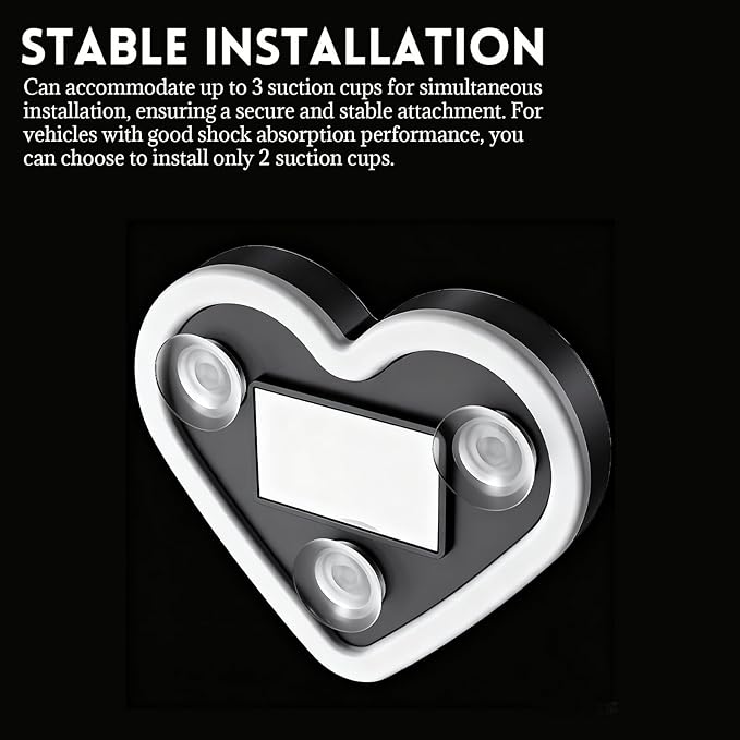 Romantic Heart-Shaped Car LED Ambient Light - Solar & Type-C Powered, 5 Lighting Modes, Universal Fit, for Women (Ice Blue)