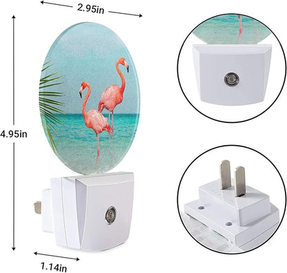 EKOBLA Flamingo Plug-in Night Light, Summer Tropical Beach LED Nightlight for All Ages, 0.5W Sleep Friendly