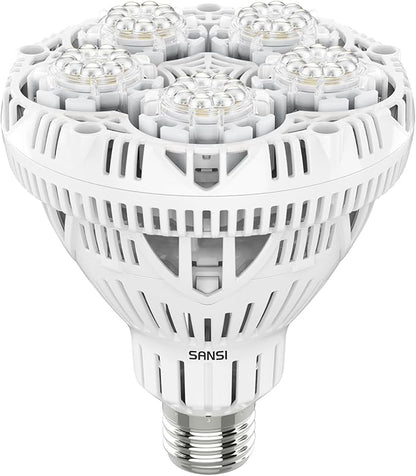 SANSI Grow Lights for Indoor Plants, Full Spectrum 24W Grow Light Bulbs (300 Watt Equivalent) with Optical Lens for High PPFD, Natural Daylight Efficiency Plant Lights for Indoor Growing Seed Starting