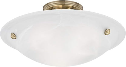 Livex Lighting 4273-01 Oasis 3-Light Ceiling Mount, Antique Brass