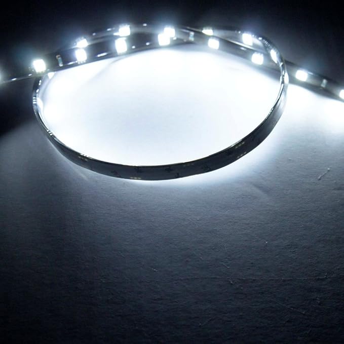 SOCAL-LED LIGHTING 60cm 24" White Flexible LED Strips High Power Bright 5050 12 SMD Car DRL Under Dash Accent Light, Waterproof, Cuttable, Pack of 2
