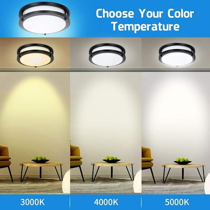 Drosbey 50W Dimmable LED Flush Mount Ceiling Light Fixture, Ceiling Lights for Kitchen, Bedroom, Bathroom, Garage, Super Bright 5000 Lumens, 3000K/4000K/5000K Adjustable, UL Listed