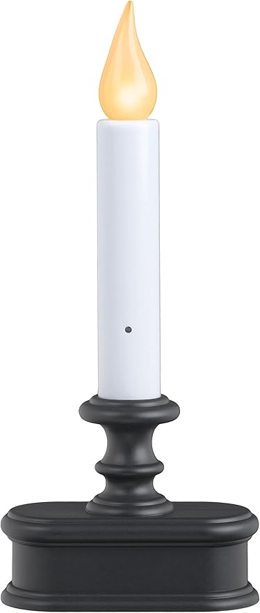 Xodus Innovations FPC1221A-6 Battery Operated LED Dusk to Dawn Window Candle with Amber Steady On or Flicker Flame, Black/Antique Bronze Pack of 6