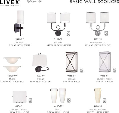 Livex Lighting Wynnewood 1 Light Wall Sconce Satin Nickel Finish
