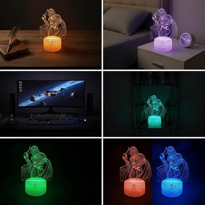 3D Night Light, 16 Color Changing Cartoon USB Desk Lamp Illusion Lighting with Remote Control for Home Decor Gift for Kids
